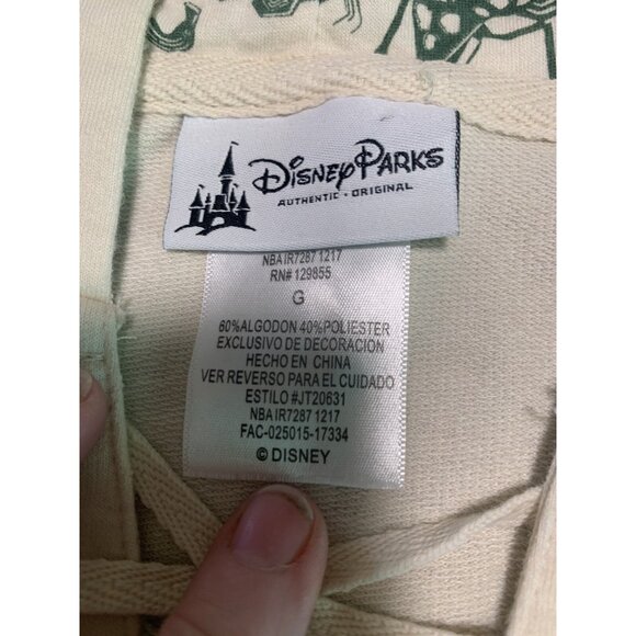 Disney Animal Print Lace Front Cropped Sleeve Hoodie Women's Large 20th Annivers - Picture 6 of 9